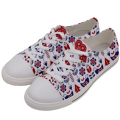 Scandinavian Folk Seamless Pattern Women s Low Top Canvas Sneakers by Grandong