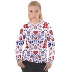 Scandinavian Folk Seamless Pattern Women s Overhead Hoodie