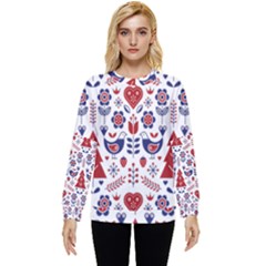 Scandinavian Folk Seamless Pattern Hidden Pocket Sweatshirt