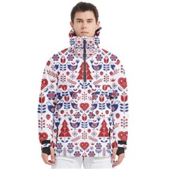 Scandinavian Folk Seamless Pattern Men s Pullover Zip Ski And Snowboard Waterproof Breathable Jacket by Grandong