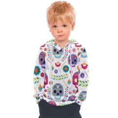 Mexican Floral With Skull Seamless Pattern Kids  Overhead Hoodie by Grandong