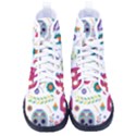 Mexican Floral With Skull Seamless Pattern Men s High-Top Canvas Sneakers View1