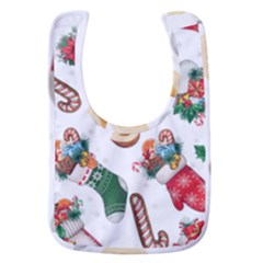 Christmas Socks Gloves Candy Cane Stocking Seamless Baby Bib by Grandong