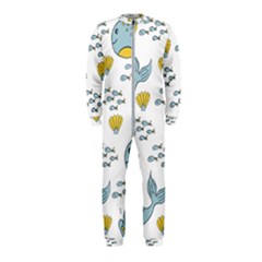 Whale Cartoon Whale Seamless Cartoon Character Animals Leaf Onepiece Jumpsuit (kids)