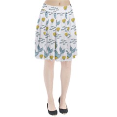 Whale Cartoon Whale Seamless Cartoon Character Animals Leaf Pleated Skirt by Grandong