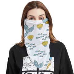 Whale Cartoon Whale Seamless Cartoon Character Animals Leaf Face Covering Bandana (triangle) by Grandong