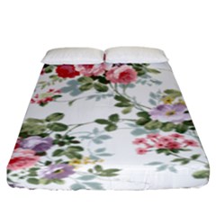 Floral Elements Peony Chinese Rose Fitted Sheet (king Size)