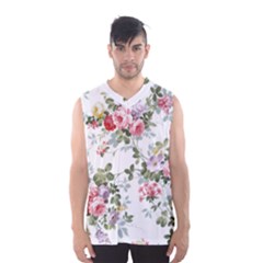 Floral Elements Peony Chinese Rose Men s Basketball Tank Top