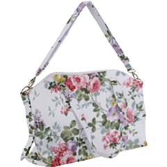 Floral Elements Peony Chinese Rose Canvas Crossbody Bag