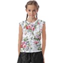 Floral Elements Peony Chinese Rose Kids  Raglan Cap Sleeve T-Shirt View1