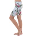 Floral Elements Peony Chinese Rose Kids  Lightweight Velour Cropped Yoga Leggings View2