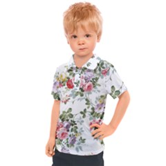 Floral Elements Peony Chinese Rose Kids  Polo T-shirt