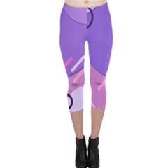 Colorful Labstract Wallpaper Theme Capri Leggings 