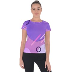 Colorful Labstract Wallpaper Theme Short Sleeve Sports Top 