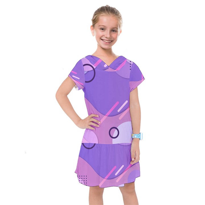 Colorful Labstract Wallpaper Theme Kids  Drop Waist Dress