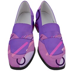 Colorful Labstract Wallpaper Theme Women s Chunky Heel Loafers by Apen