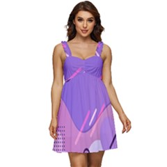 Colorful Labstract Wallpaper Theme Ruffle Strap Babydoll Chiffon Dress by Apen