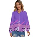 Colorful Labstract Wallpaper Theme Women s Long Sleeve Button Up Shirt View1