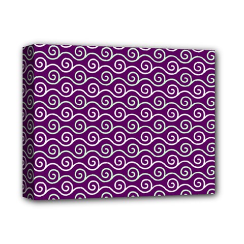 Violet White Pattern Deluxe Canvas 14  X 11  (stretched) by ytdream