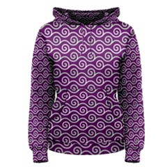 Violet White Pattern Women s Pullover Hoodie