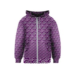 Violet White Pattern Kids  Zipper Hoodie