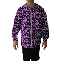 Violet White Pattern Kids  Hooded Windbreaker