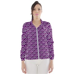 Violet White Pattern Women s Windbreaker