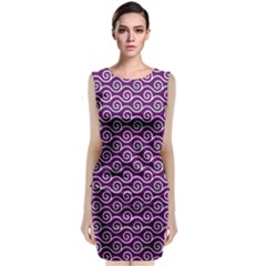 Violet White Pattern Sleeveless Velvet Midi Dress