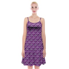 Violet White Pattern Spaghetti Strap Velvet Dress