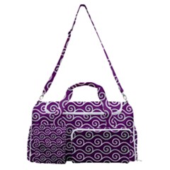 Violet White Pattern Sports Gym Duffle Bag With Shoe Compartment by ytdream