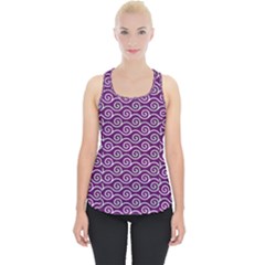 Violet White Pattern Piece Up Tank Top by ytdream