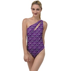 Violet White Pattern To One Side Swimsuit by ytdream