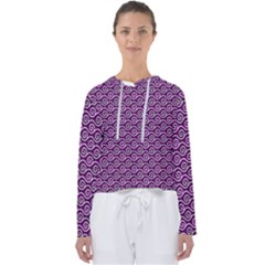 Violet White Pattern Women s Slouchy Sweat