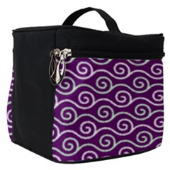 Violet White Pattern Make Up Travel Bag (small) by ytdream