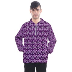 Violet White Pattern Men s Half Zip Pullover