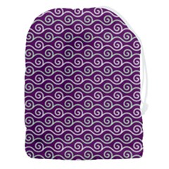 Violet White Pattern Drawstring Pouch (3xl)