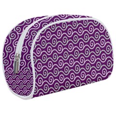 Violet White Pattern Make Up Case (medium) by ytdream