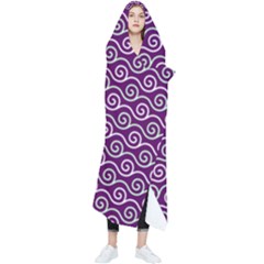 Violet White Pattern Wearable Blanket by ytdream