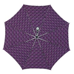 Violet White Pattern Automatic Folding Umbrella With Case (medium)