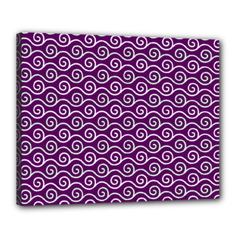 Violet White Pattern Canvas 20  X 16  (stretched) by ytdream