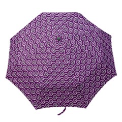 Violet White Pattern Folding Umbrellas by ytdream