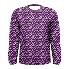 Violet White Pattern Men s Long Sleeve T-shirt