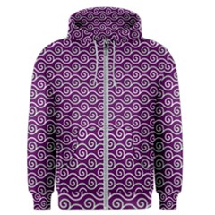 Violet White Pattern Men s Zipper Hoodie