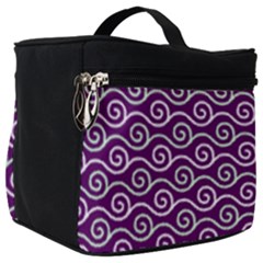 Violet White Pattern Make Up Travel Bag (big) by ytdream