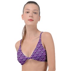 Violet White Pattern Knot Up Bikini Top by ytdream