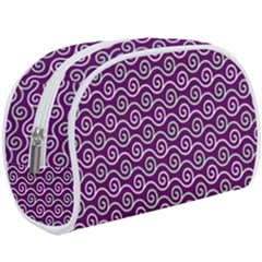 Violet White Pattern Make Up Case (large) by ytdream