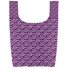 Violet White Pattern Foldable Shopping Bag