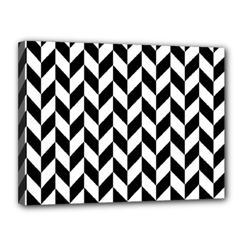 Black And White Pattern Canvas 16  X 12  (stretched) by ytdream