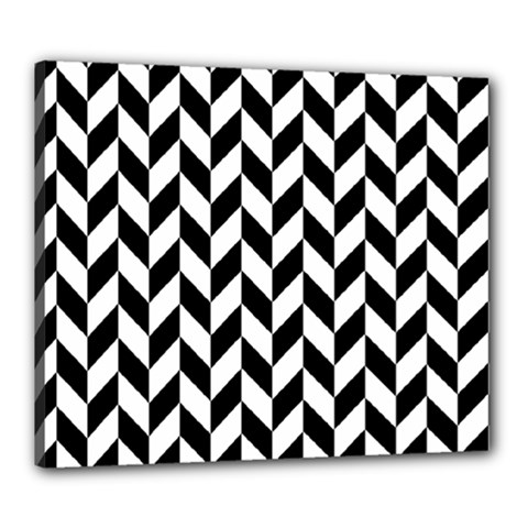 Black And White Pattern Canvas 24  X 20  (stretched) by ytdream