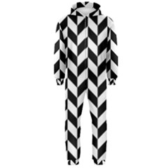 Black And White Pattern Hooded Jumpsuit (men)